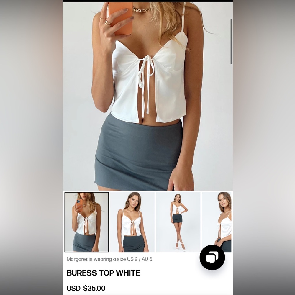 Princess Polly NWT buress top white